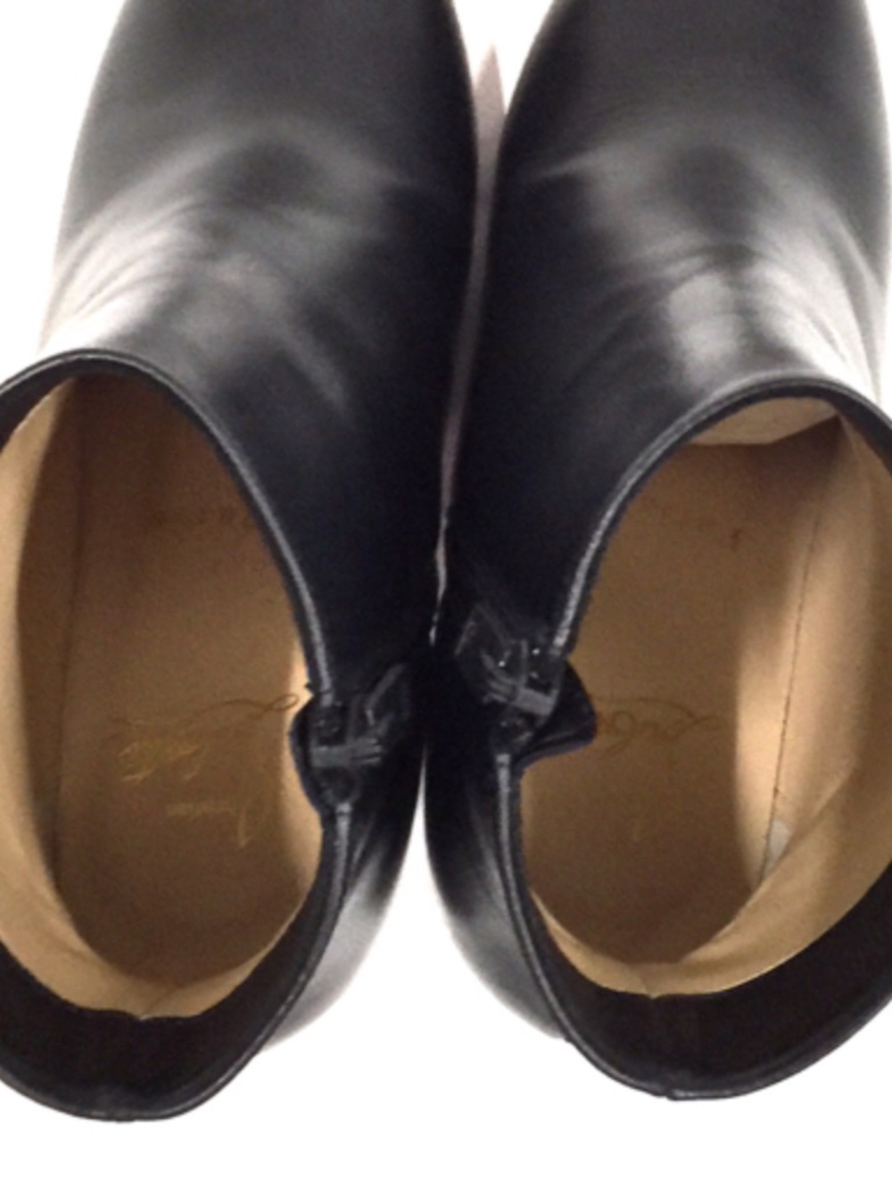 Christian Louboutin So Eleonor 85 Black Leather Ankle Boots Size 37 Italy - Picture 8 of 13